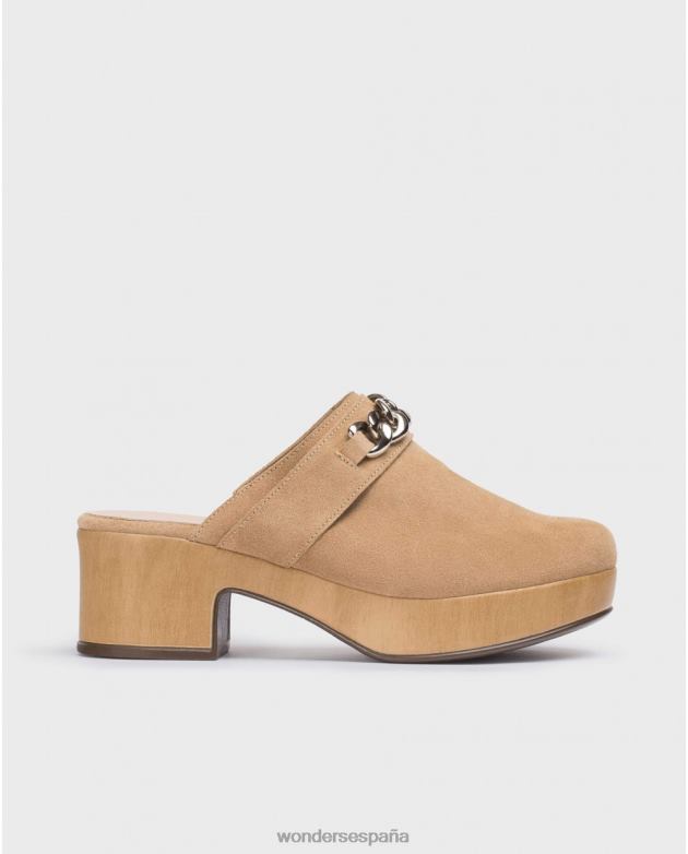 zueco diván marrón arena mujer Wonders 40486213 calzado