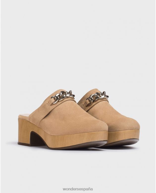 zueco diván marrón arena mujer Wonders 40486213 calzado