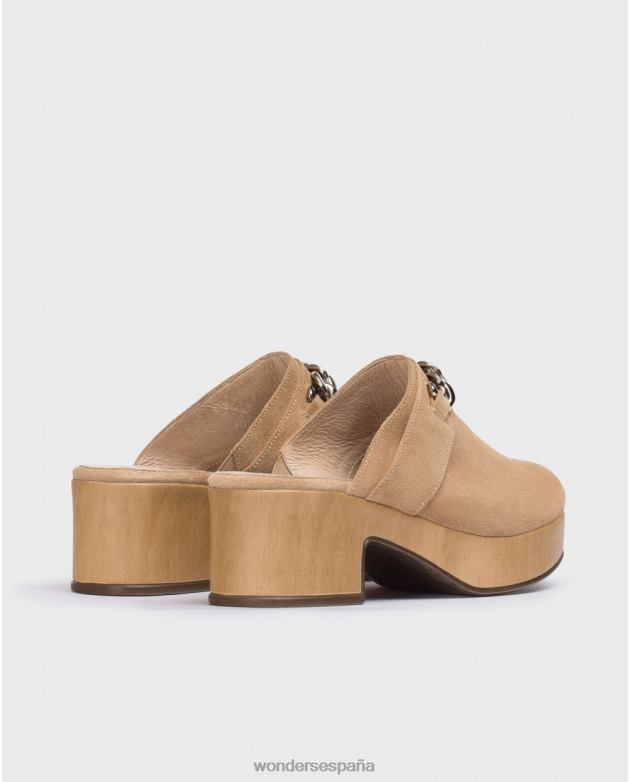 zueco diván marrón arena mujer Wonders 40486213 calzado