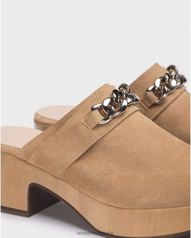 zueco diván marrón arena mujer Wonders 40486213 calzado