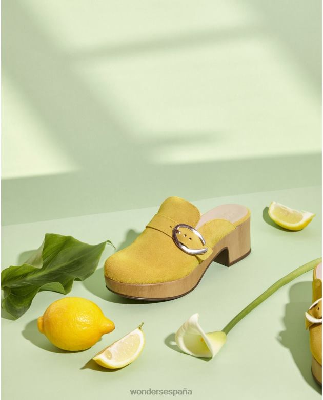 zueco lento amarillo lima mujer Wonders 4048635 calzado