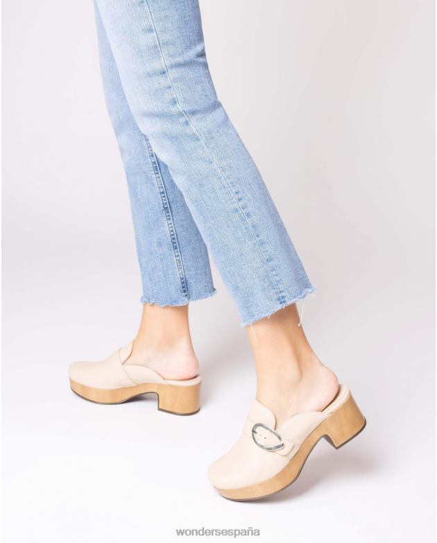zueco lento beige natural mujer Wonders 40486259 calzado