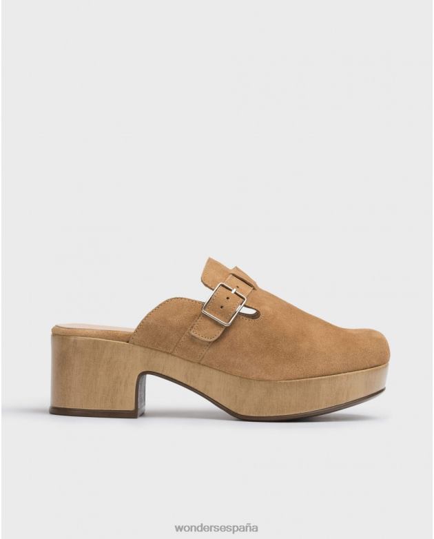 zueco mara marrón arena mujer Wonders 40486214 calzado