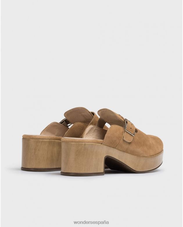 zueco mara marrón arena mujer Wonders 40486214 calzado