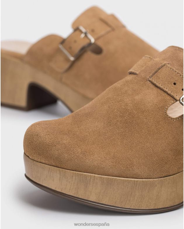 zueco mara marrón arena mujer Wonders 40486214 calzado