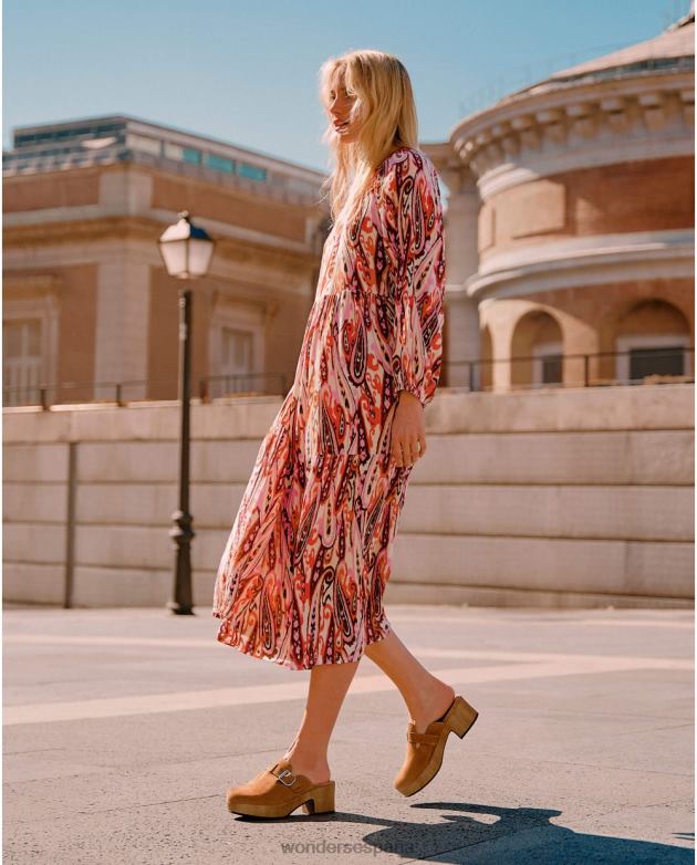 zueco mara marrón arena mujer Wonders 40486214 calzado