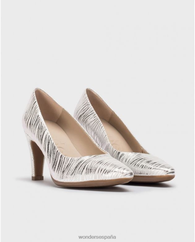 bomba de zapato blanco roto mujer Wonders 4048662 calzado