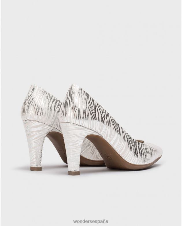 bomba de zapato blanco roto mujer Wonders 4048662 calzado