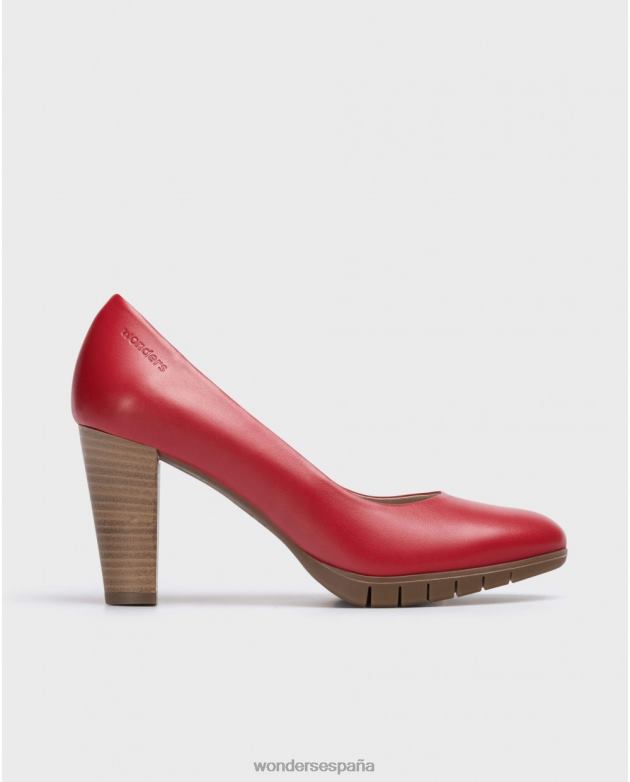 zapato de salón piel tacón rojo mujer Wonders 40486301 calzado