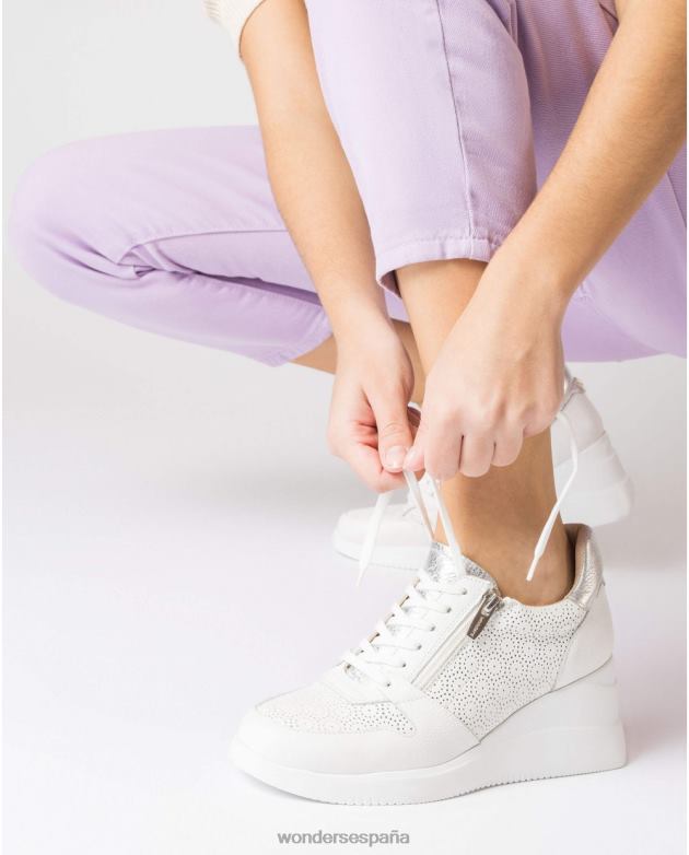 zapatilla de cambio blanca off/plata mujer Wonders 40486128 calzado