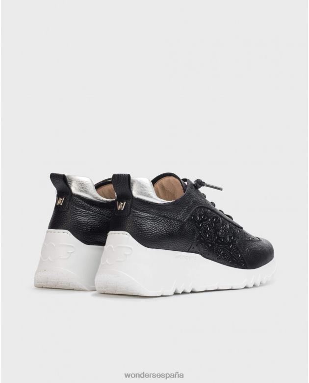 zapatilla neg/pa negra mujer Wonders 40486202 calzado