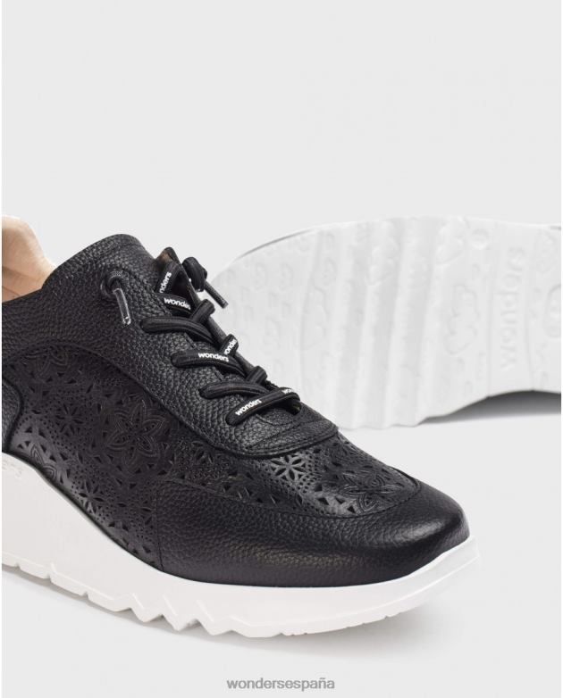 zapatilla neg/pa negra mujer Wonders 40486202 calzado