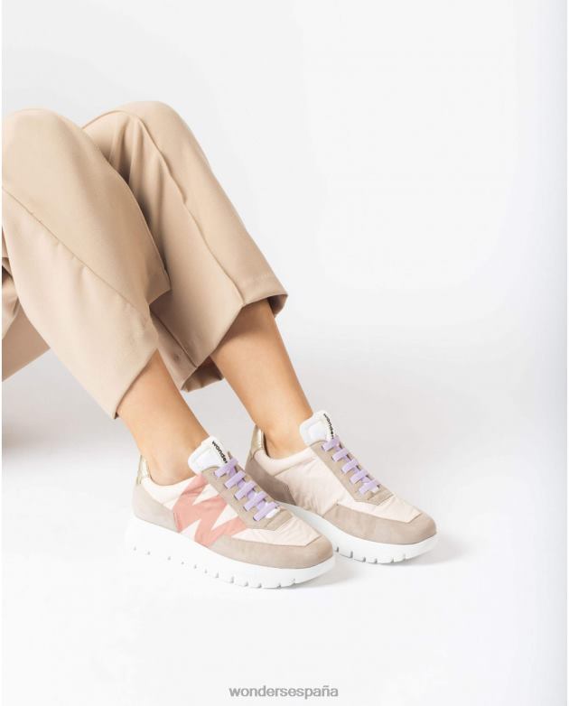 zapatilla odisei taupe/blan brown mujer Wonders 40486249 calzado