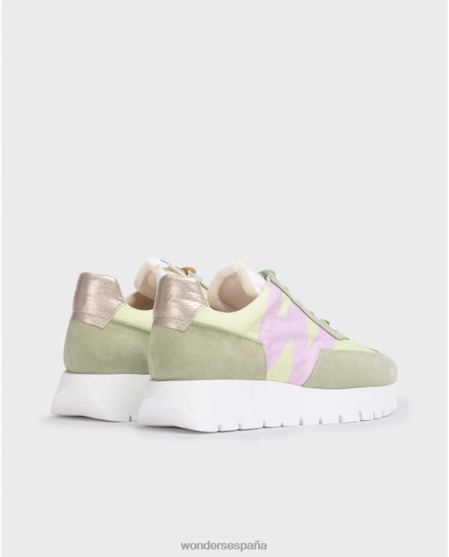 zapatilla odisei verde aceite/lima mujer Wonders 4048697 calzado
