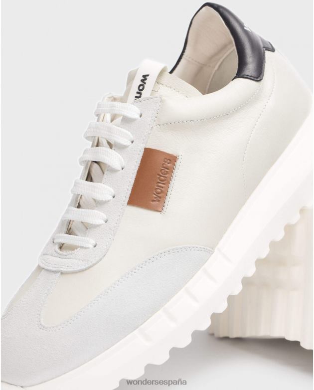 zapatillas de piel de dos tonos mujer Wonders 40486454 calzado