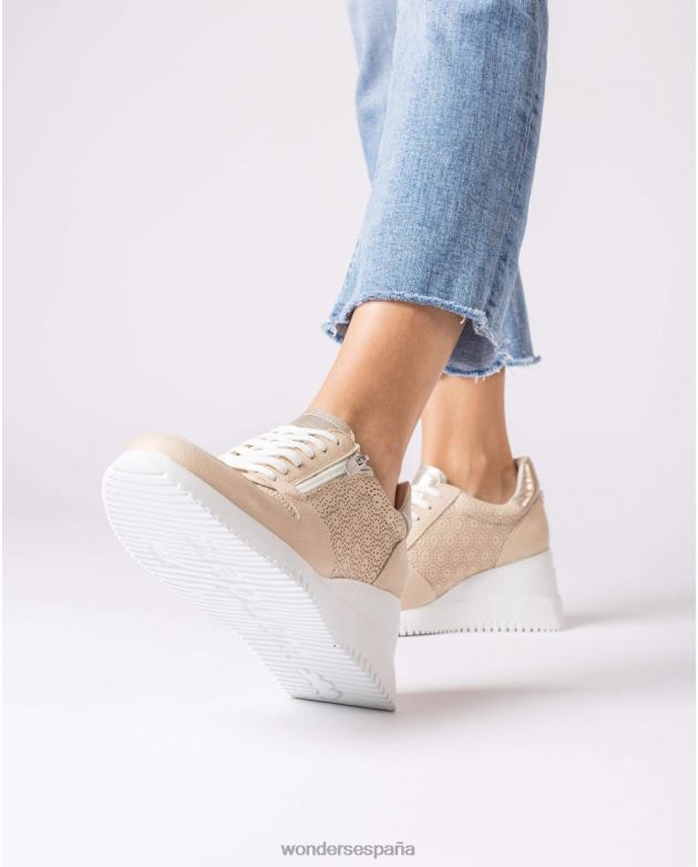 zapatillas lexi natur/plat negro mujer Wonders 40486127 calzado